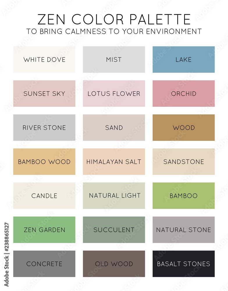 Fototapeta Zen Color Palette vector chart