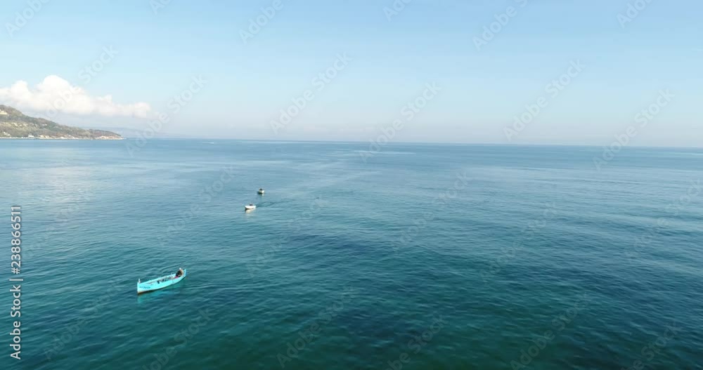 Flying Backwards. Aerial Video of fishing boats in the sea. Varna, Bulgaria Flying Backwards. Aerial Video of fishing boats in the sea. Varna, Bulgaria