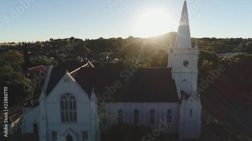 High Jib over Old Church at Sunrise