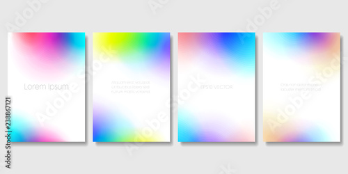 Set of Colorful Modern Templates with Abstract Blurred Graphic Elements. Applicable for Banners, Posters, Web Backgrounds and Cover Prints. EPS 10 Vector.