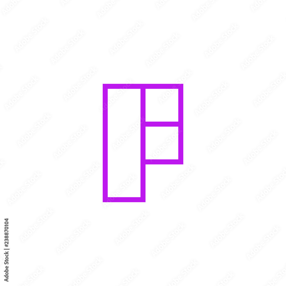 Vector Logo Letter Pink Line F