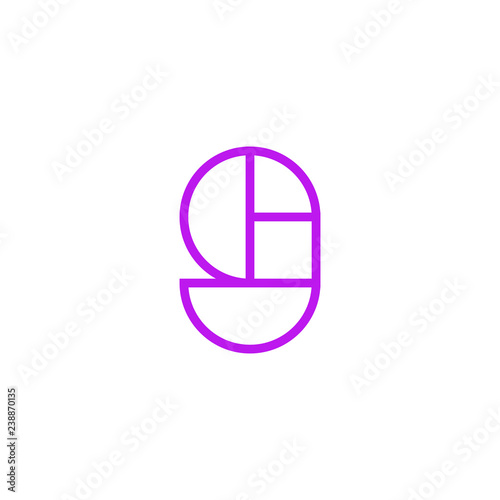 Vector Logo Letter Pink Line G