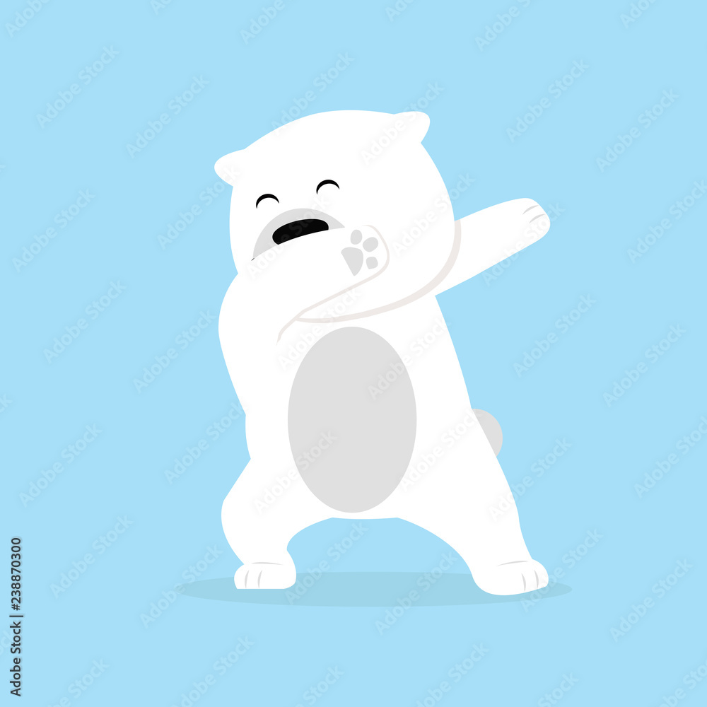 Lonely polar Bear dabbing movement Lonely polar Bear dabbing movement
