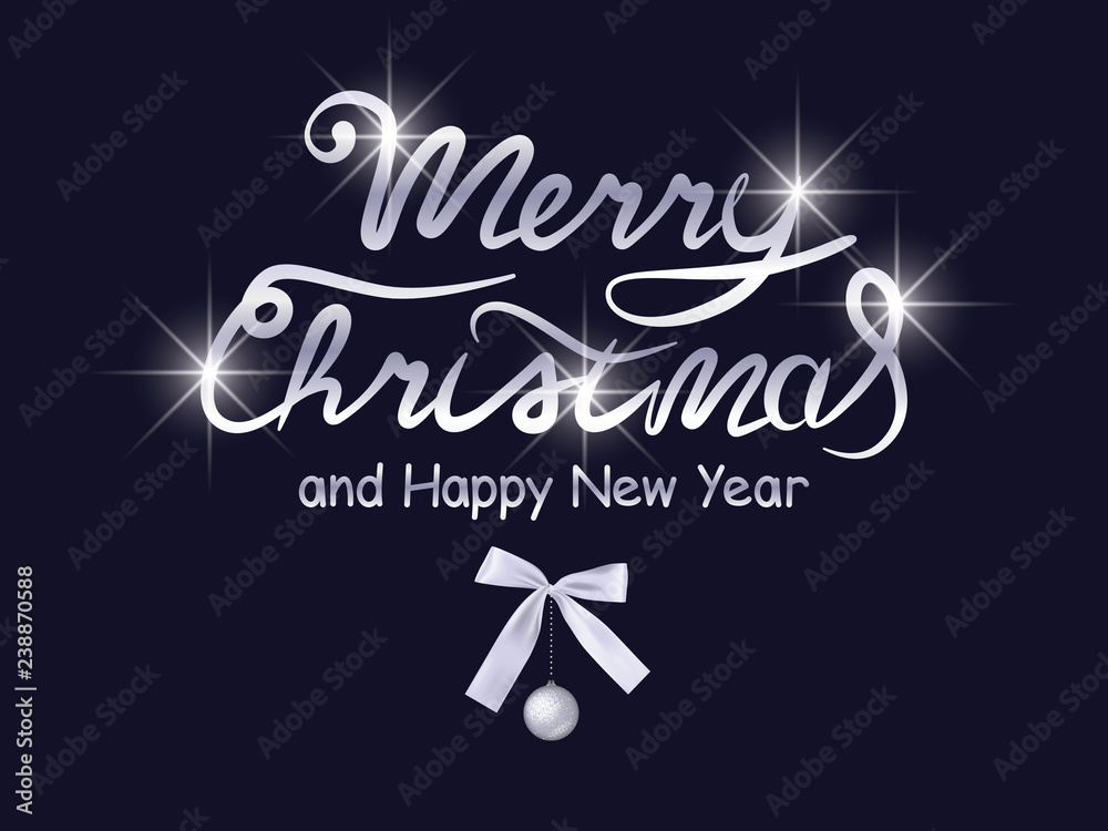 Merry Christmas and Happy New Year greeting card