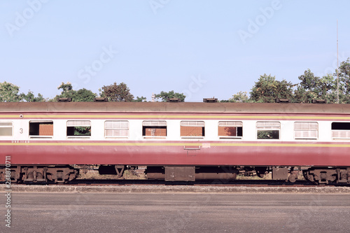 Old train abandoned because of prolonged use. It can not be used anymore. photo