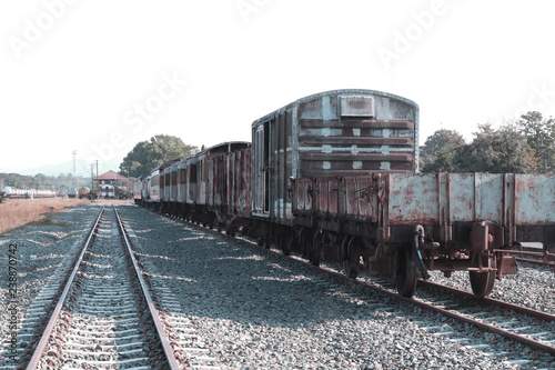 The train used to transport a lot of rust. Due to the use for a long time.
