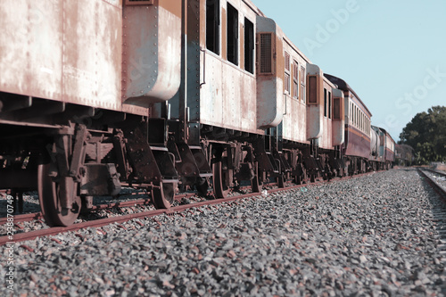 The train used to transport a lot of rust. Due to the use for a long time.