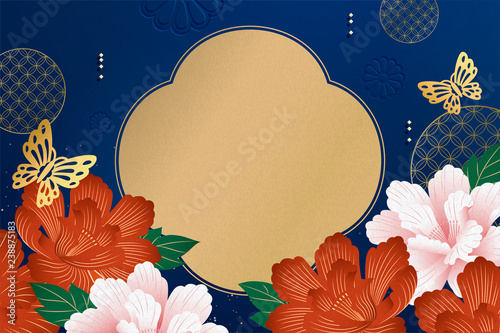 Peony flowers garden background