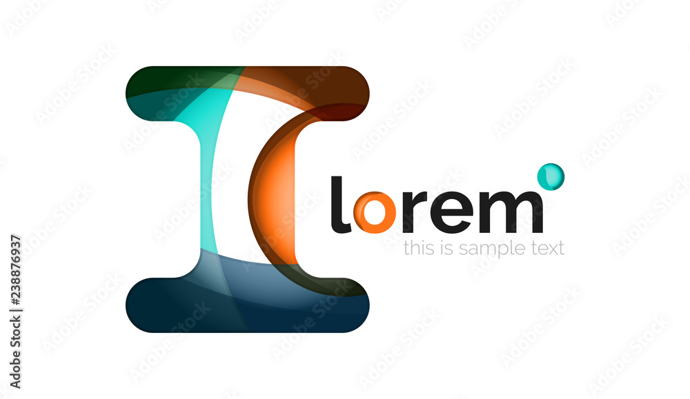 Abstract geometric design logo made of flowing elements Abstract geometric design logo made of flowing elements