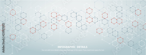 the shape of hexagon concept design abstract technology background vector EPS10