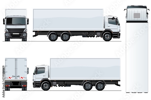Vector truck template isolated on white background photo