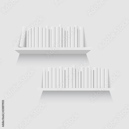 Mockup of bookshelf with blank books © sanchesnet1