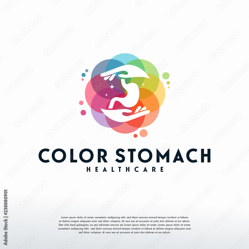 Colorful Stomach Care logo vector, Stomach Health logo designs template, design concept, logo, logotype element for template