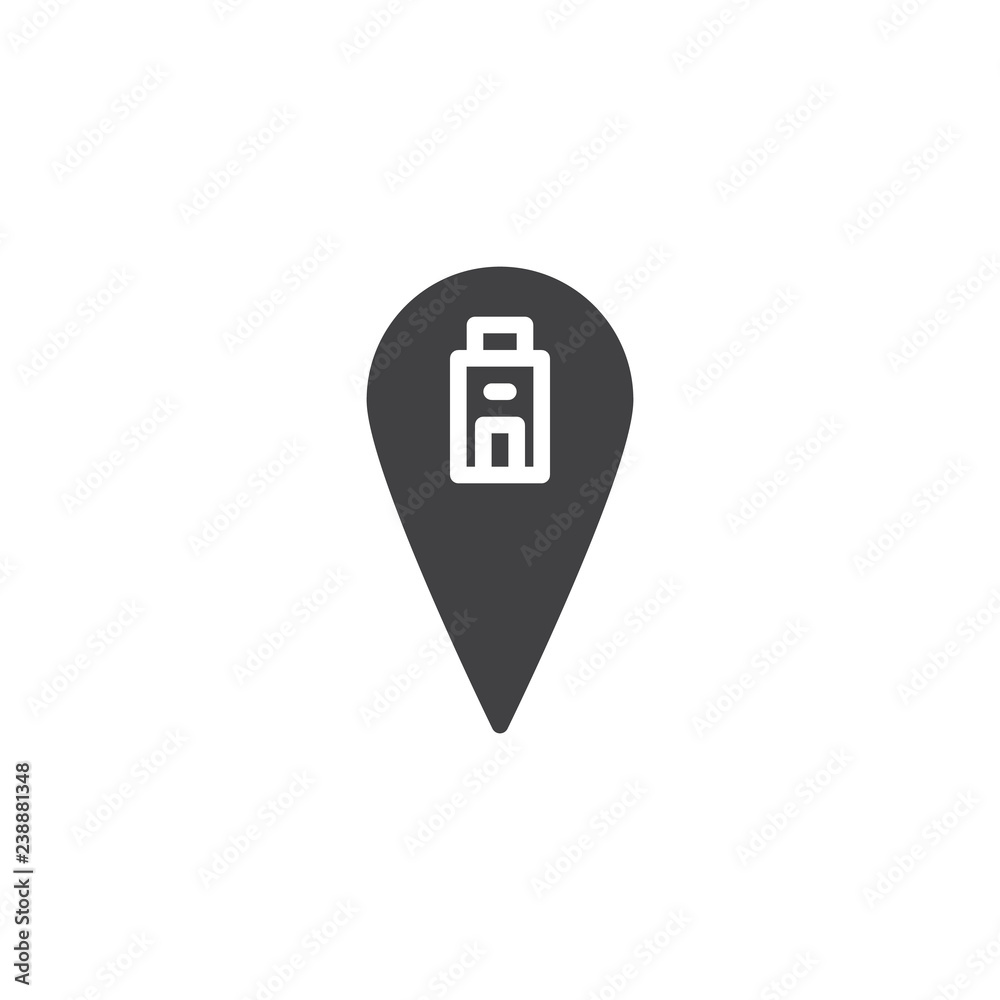 Hotel location pin vector icon. filled flat sign for mobile concept and web  design. Hotel building map marker simple solid icon. Symbol, logo  illustration. Pixel perfect vector graphics Stock Vector | Adobe