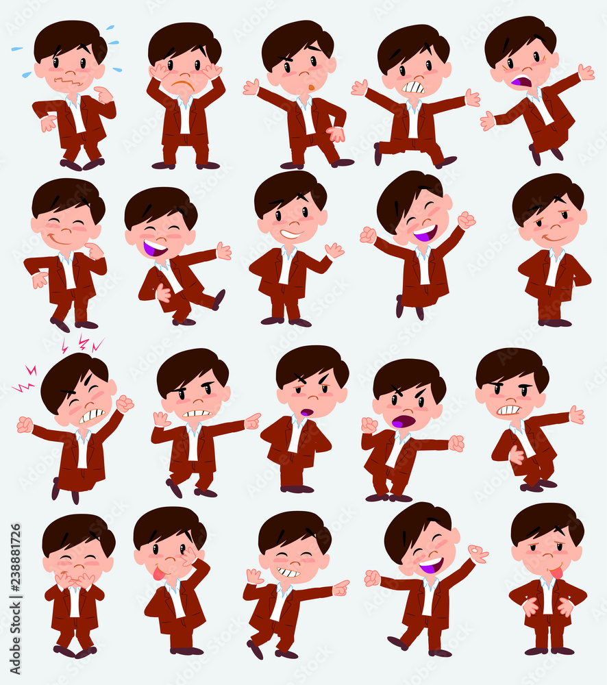 Cartoon character businessman in casual style. Set with different postures, attitudes and poses, doing different activities in isolated vector illustrations. Cartoon character businessman in casual style. Set with different postures, attitudes and poses, doing different activities in isolated vector illustrations.