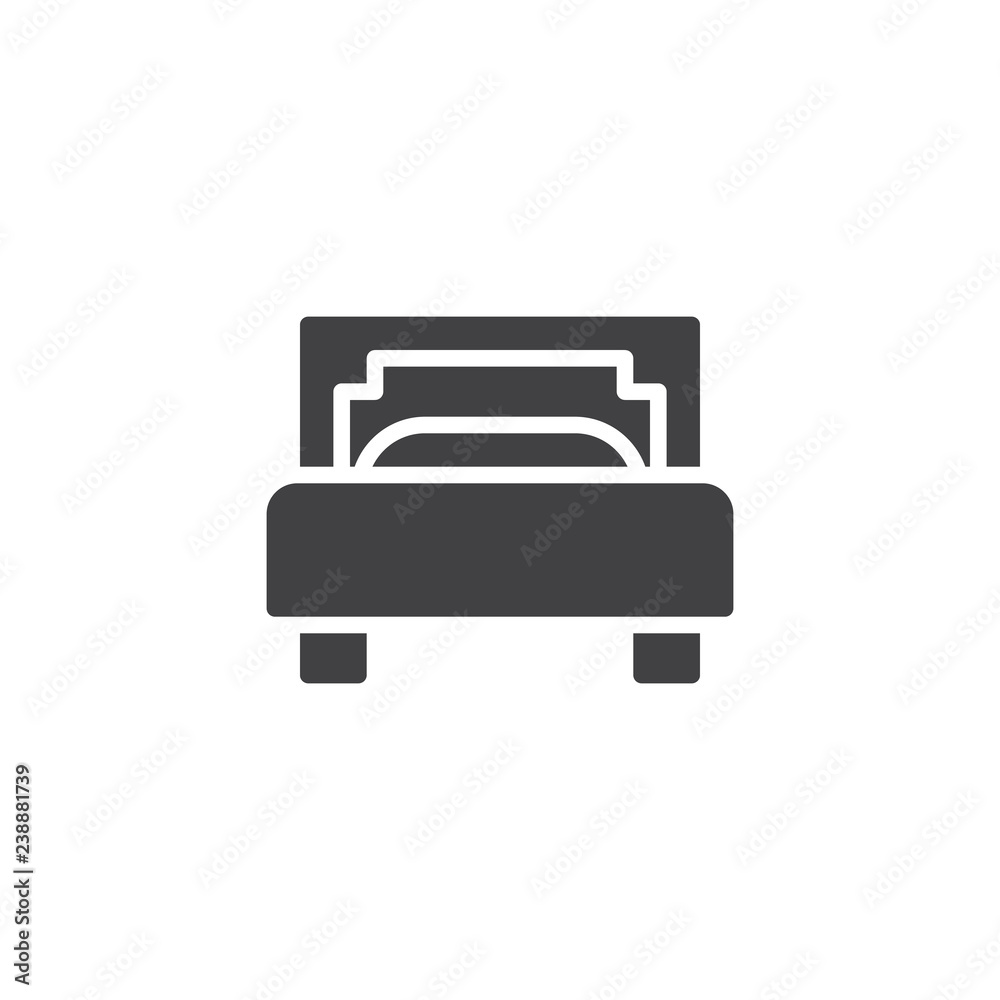Single bed vector icon. filled flat sign for mobile concept and web design. Hotel bed simple solid icon. Symbol, logo illustration. Pixel perfect vector graphics Single bed vector icon. filled flat sign for mobile concept and web design. Hotel bed simple solid icon. Symbol, logo illustration. Pixel perfect vector graphics