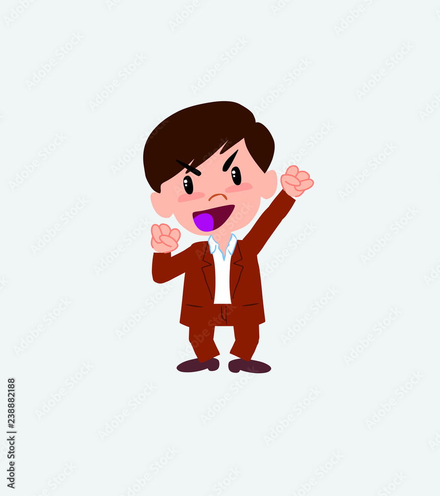 Businessman in casual style cheering enthusiastically. Businessman in casual style cheering enthusiastically.