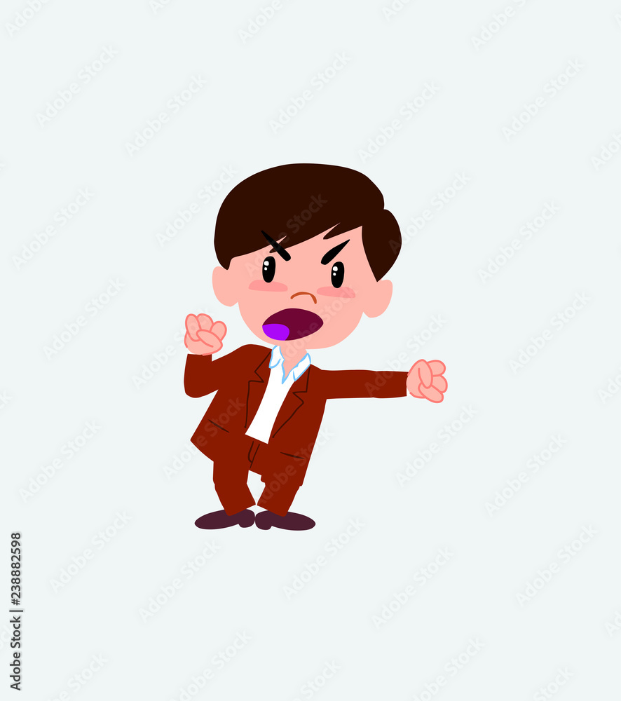 Businessman in casual style screams very angry. Businessman in casual style screams very angry.