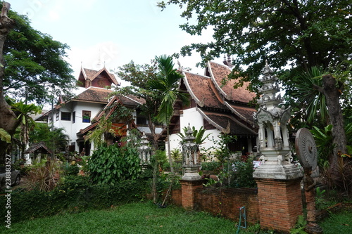 Outdoor temple garden Thailand