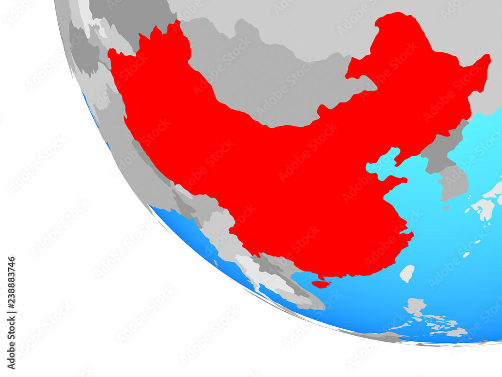 Fototapeta premium China on simple globe.
