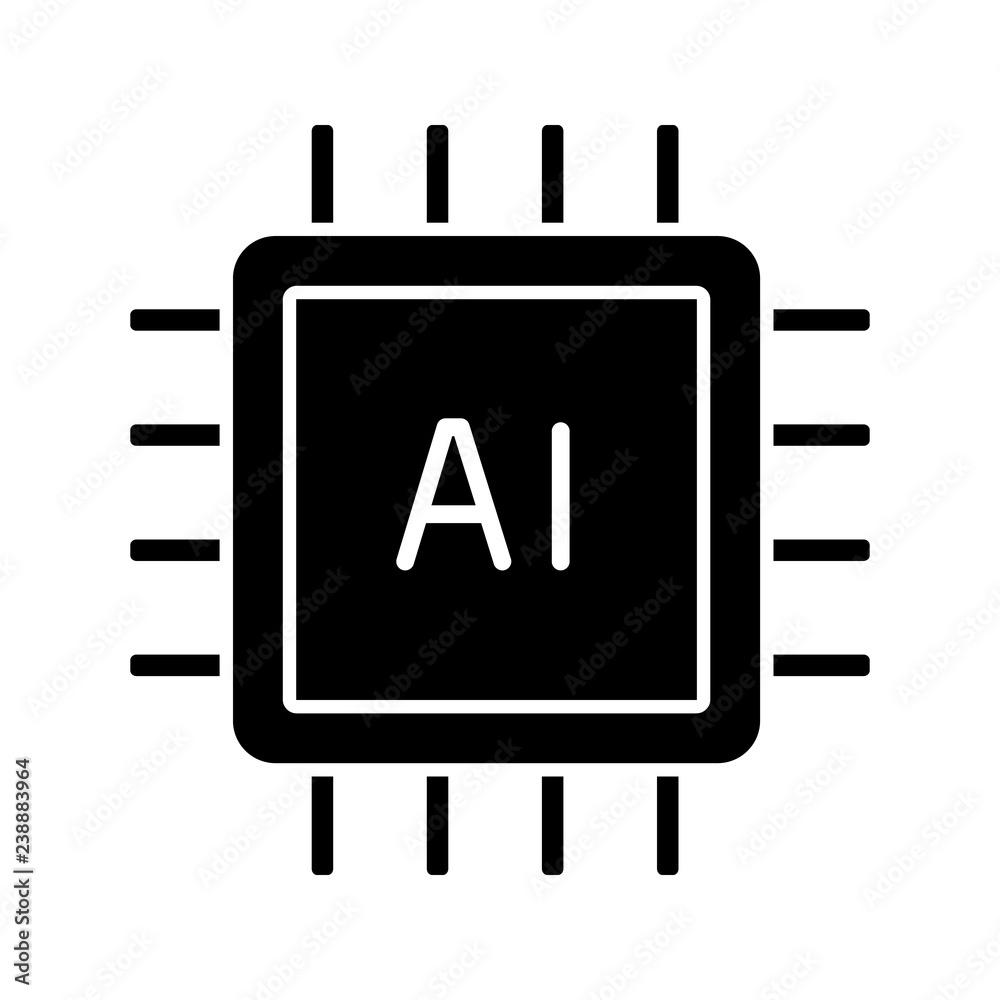 AI processor glyph icon AI processor glyph icon