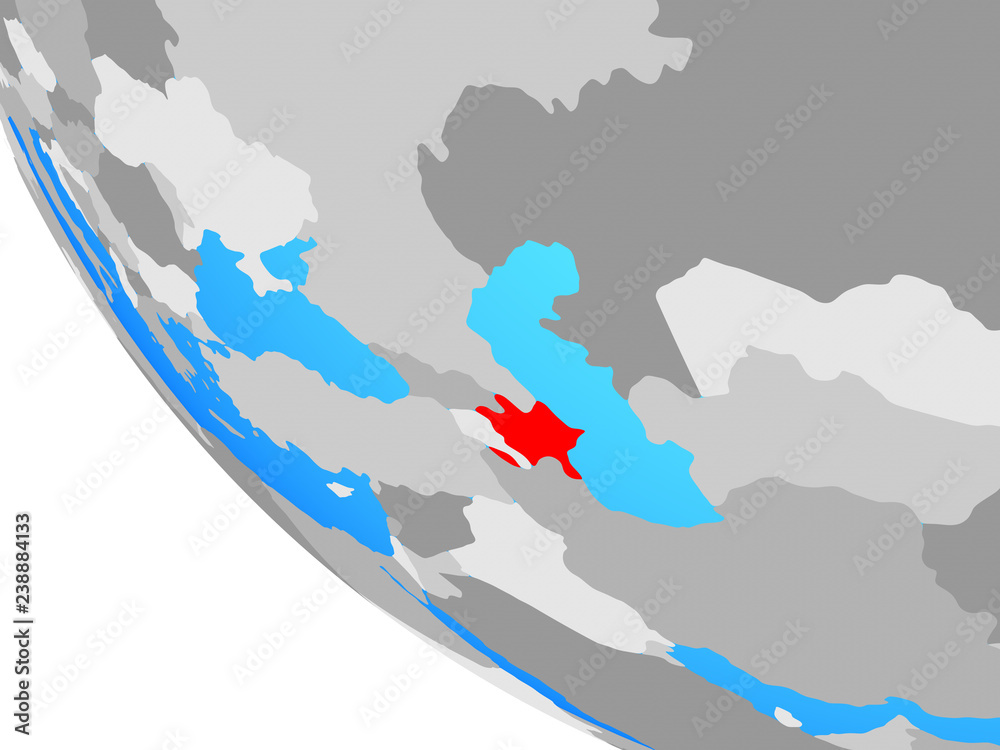 Fototapeta premium Azerbaijan on simple globe.