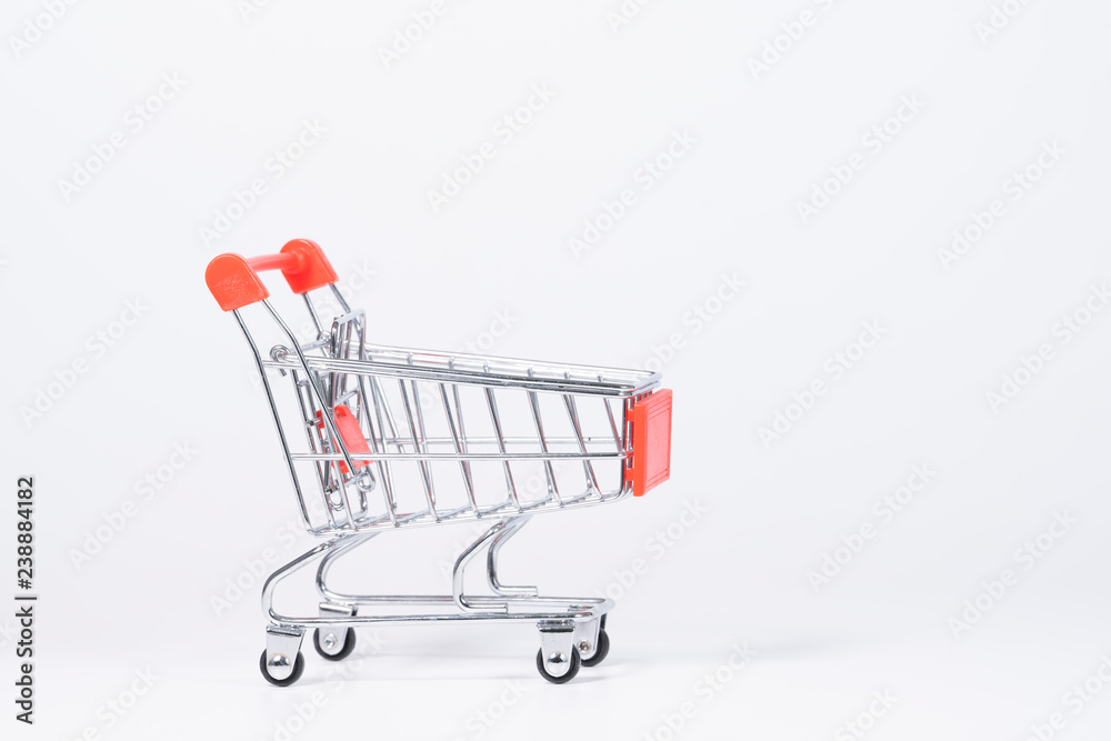 red cart on white background red cart on white background
