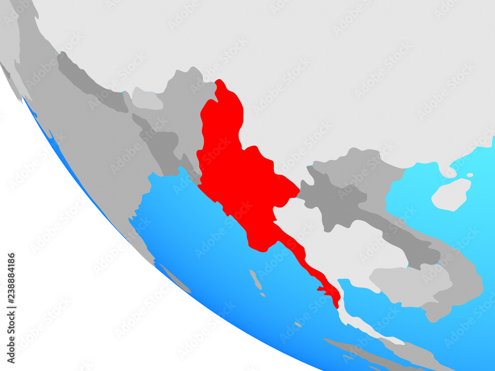 Fototapeta premium Myanmar on simple globe.