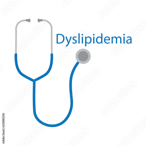 Dyslipidemia word and stethoscope icon- vector illustration