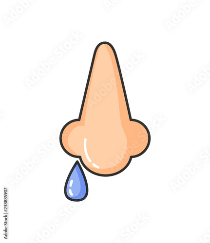 Runny Nose Symptom Allergic Reaction Isolated Icon