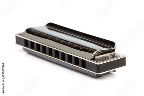 Diatonic harmonica isolated.