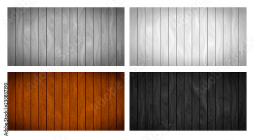 Set of different realistic wooden boards with texture