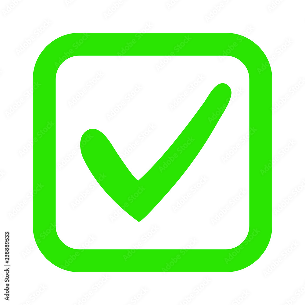 Tick icon vector symbol, checkmark isolated on white background Tick icon vector symbol, checkmark isolated on white background