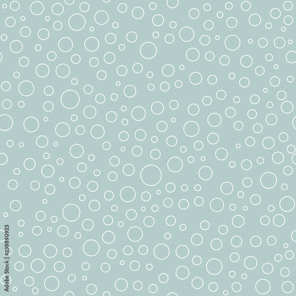 Seamless vector background with random round white elements. Abstract ornament. Dotted abstract pattern