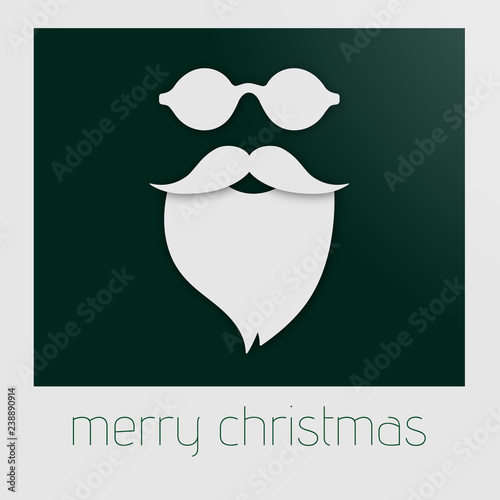 Geschenkkarte im Stil eines Polaroidfotos mit Hipster Weihnachtsmann