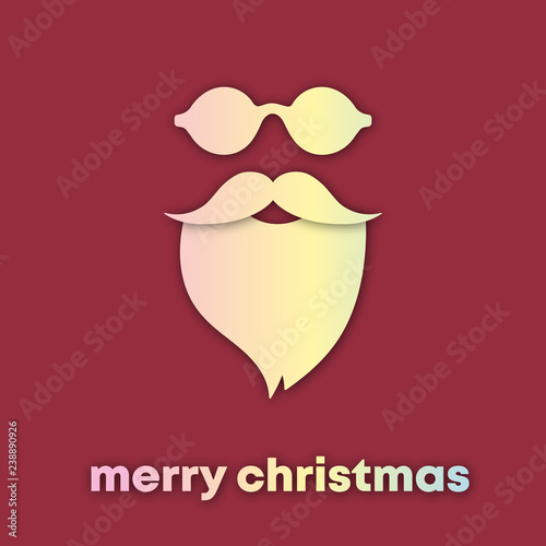 Hipster Weihnachtsmann mit Sonnenbrille und wallendem  Bart
