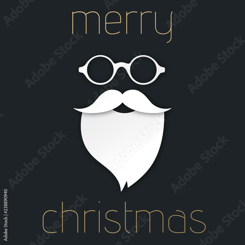 Gruß vom Hipster Weihnachtsmann mit goldener Sonnenbrille
