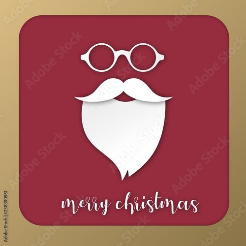 golden eingerahmte Geschenkkarte mit Hipster Weihnachtsmann