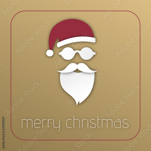 goldene Grußkarte mit Hipster Weihnachtsmann