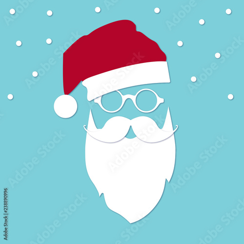 Grußkarte mit freundlichem Hipster Weihnachtsmann