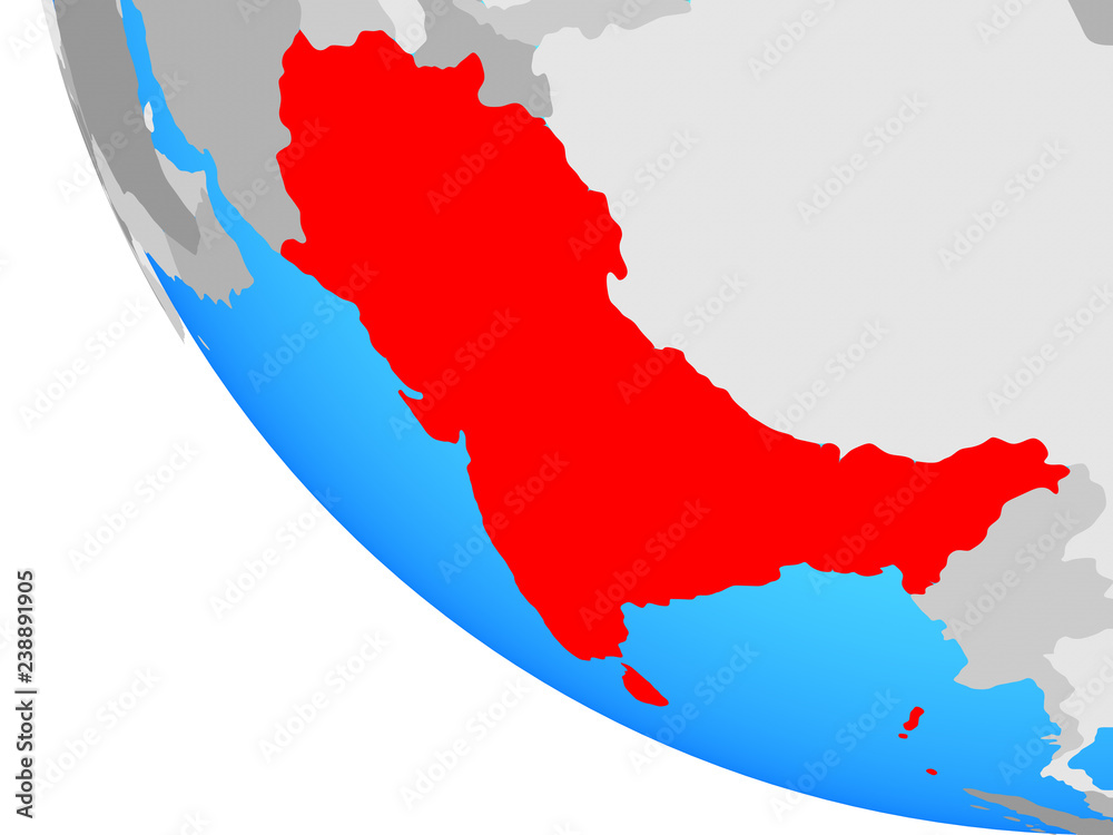 Fototapeta premium South Asia on simple globe.