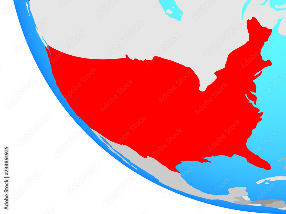 Fototapeta premium United States on simple globe.