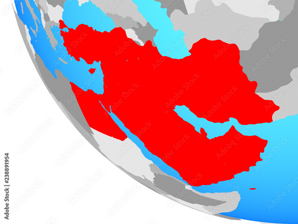 Fototapeta premium Middle East on simple globe.
