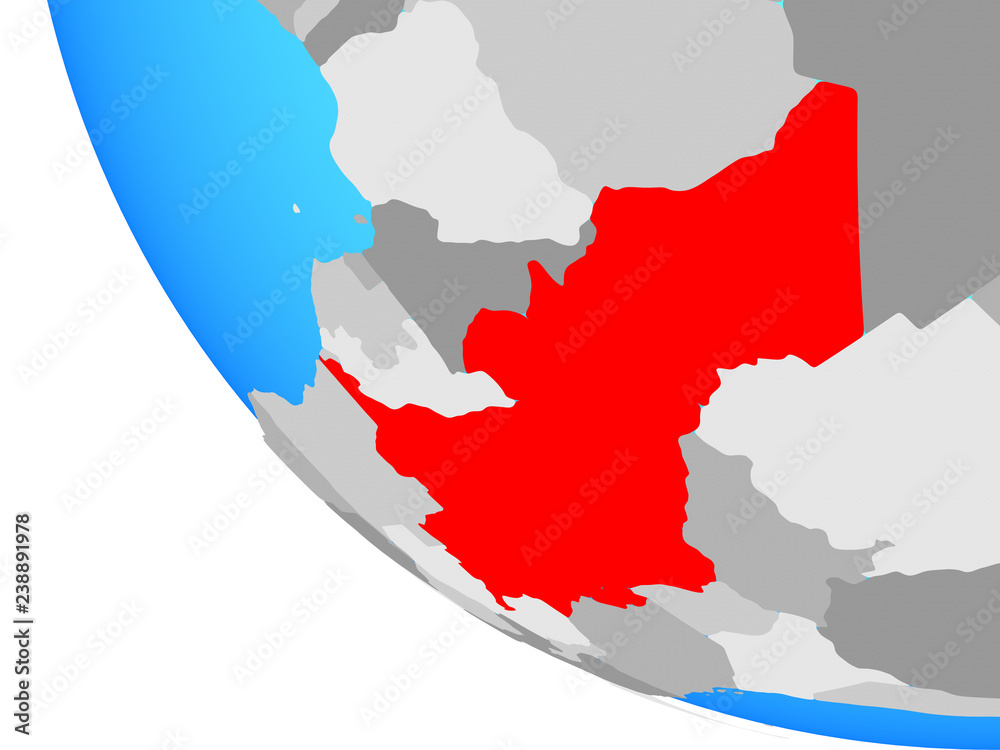 Fototapeta premium Central Africa on simple globe.