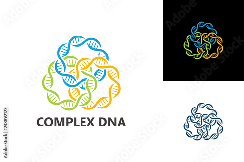 Complex DNA Logo Template Design Vector, Emblem, Design Concept, Creative Symbol, Icon