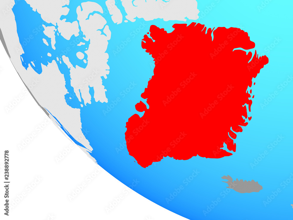 Fototapeta premium Greenland on simple globe.