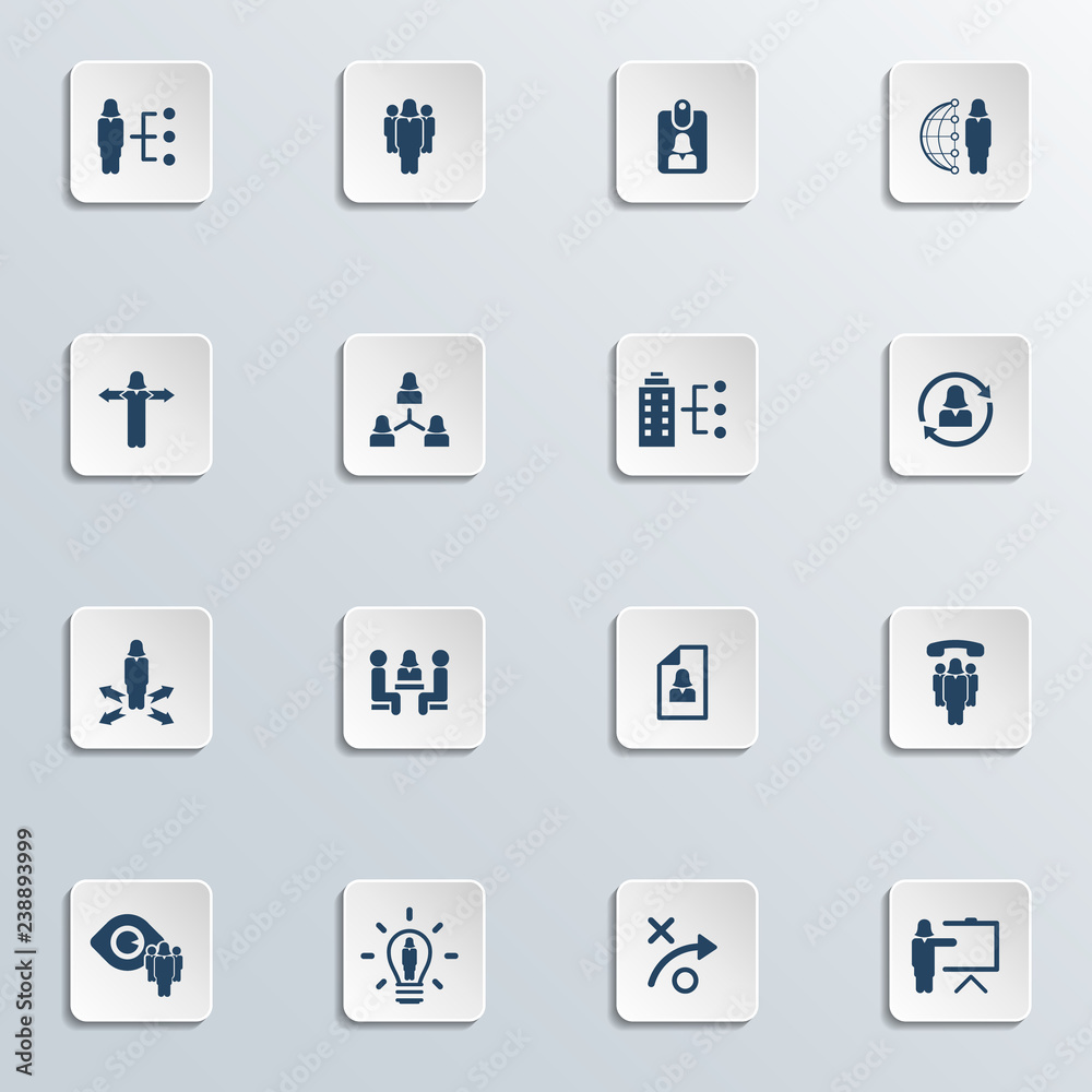 Human resources icon set. Vector illustration Human resources icon set. Vector illustration
