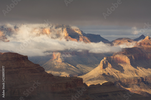 Dramatic view of a storm clearing over the south rim of the Grand Canyon in Arizona, USA © ejkrouse