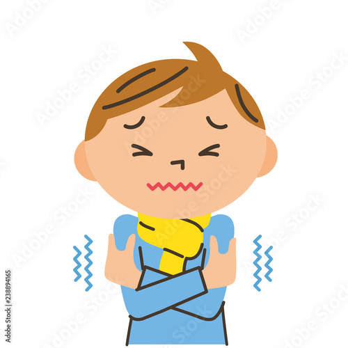 寒気を感じる男の子