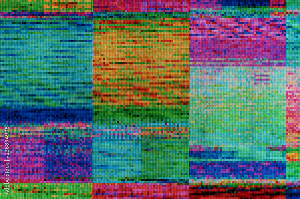 Pixel pattern of a digital glitch / Abstract background, pattern of a digital glitch.